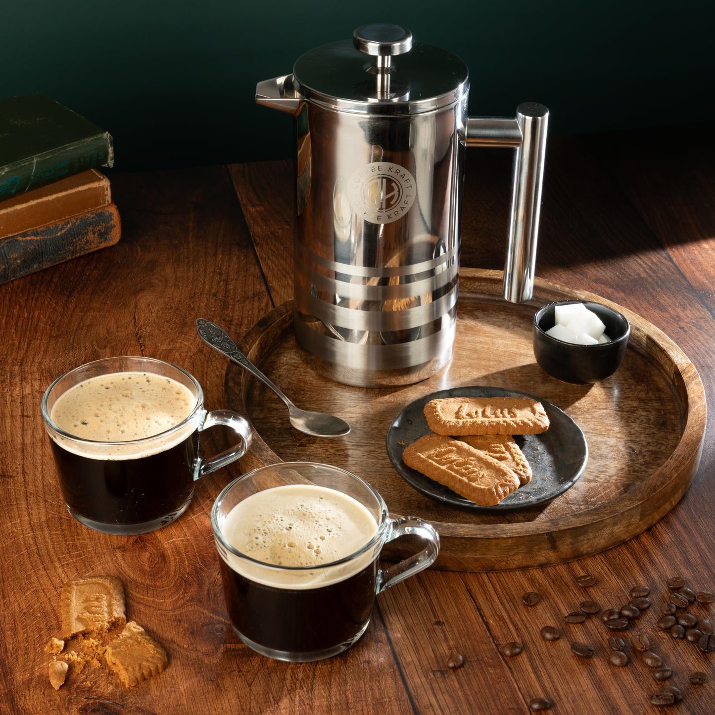 Coffee Kraft Premium French Press 1L - Triple Filter Stainless Steel Cafetiere