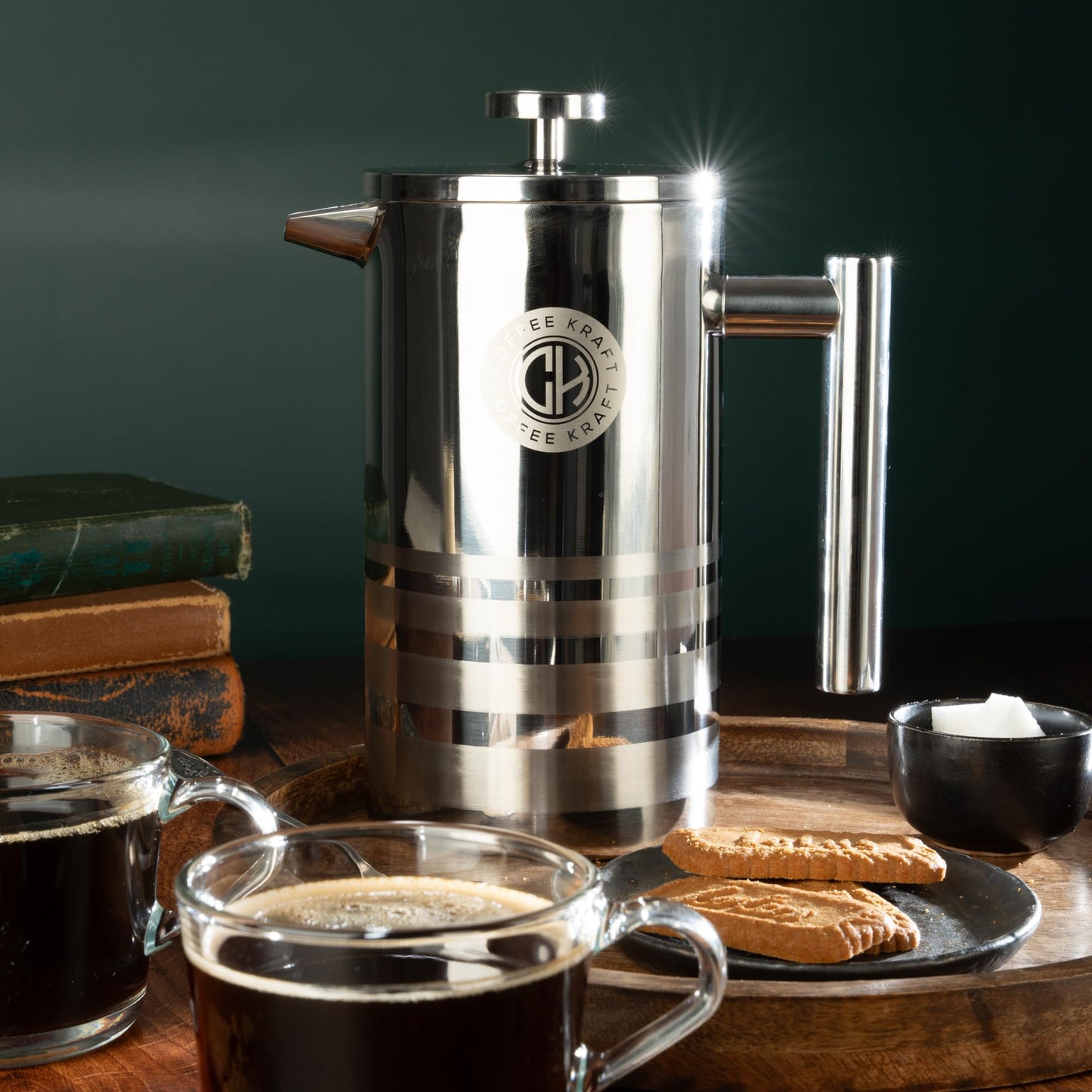 Coffee Kraft Premium French Press 1L - Triple Filter Stainless Steel Cafetiere