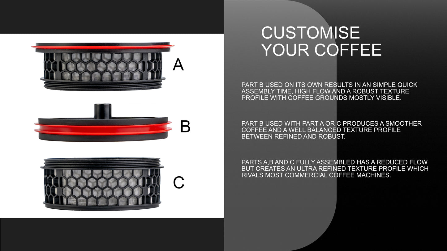 Coffee Kraft Premium French Press 800ML - Triple Filter Stainless Steel Cafetiere